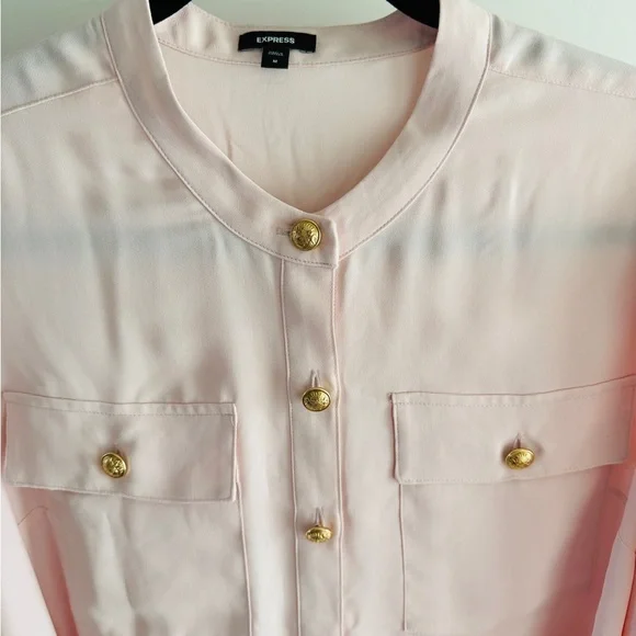 Express Light Pink Blouse, Size Medium - Picture 3 of 7